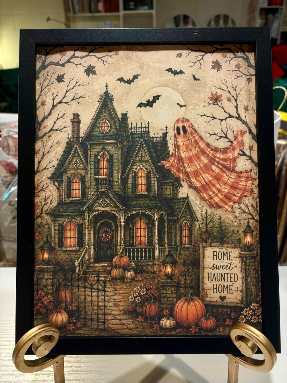 Haunted Home Wall Framed 8x10 Art Print - Halloween Decor